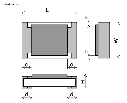Mechanical Drawing - Kamaya Fixed Thick Film Resistors